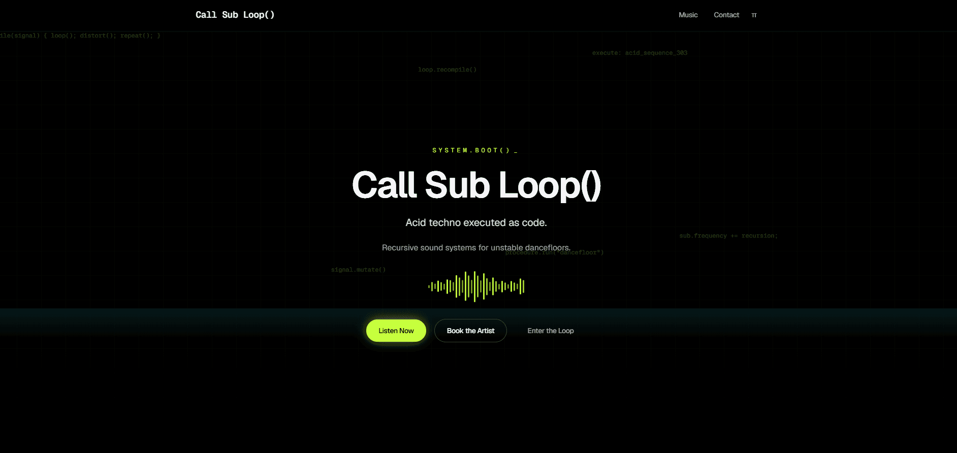 Aperçu du projet Call Sub Loop()